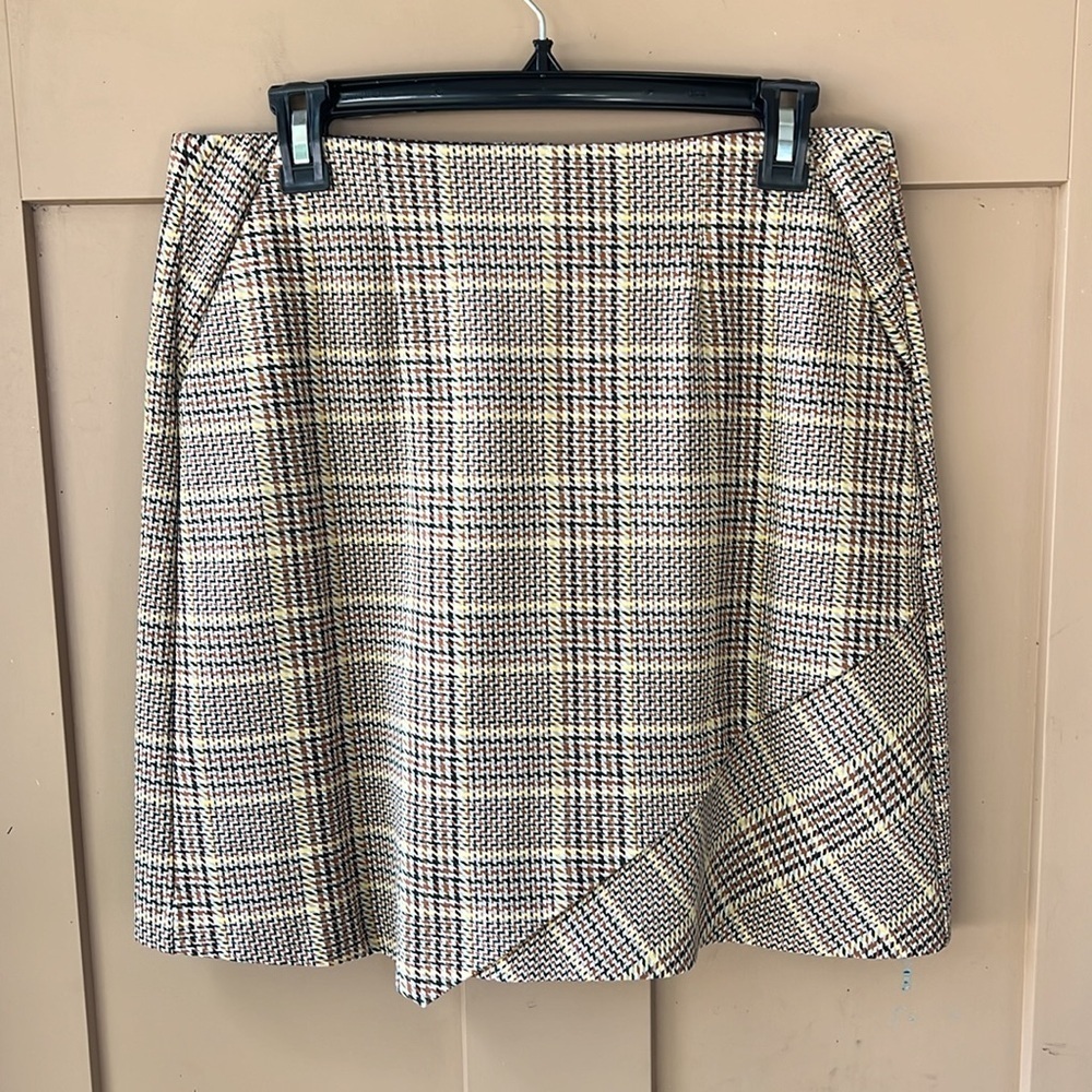 Cabi New no Tag Pastime Houndstooth Plaid Pull-on Skirt Stretch Academia Sz M - Picture 2 of 8